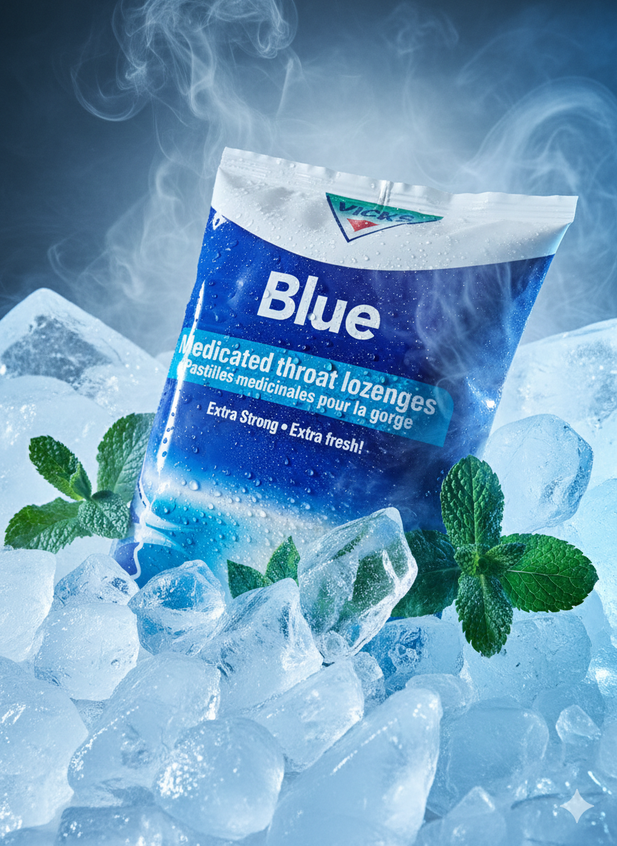 Vicks Baba Blue Menthol Lozenges - Classic Nigerian Cooling Candy