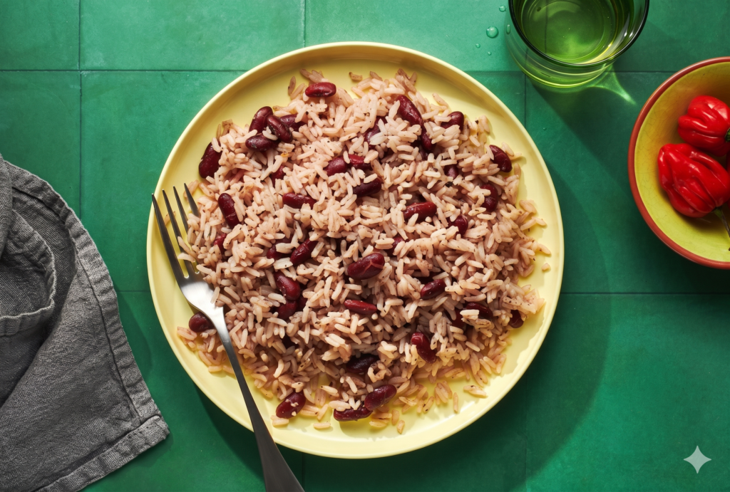 Rice and peas dish